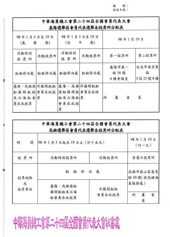 公告本會第24屆全國會員代表大會代表選舉事項